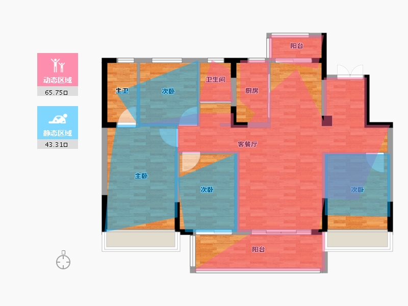 河南省-许昌市-龙誉雅居-114.37-户型库-动静分区