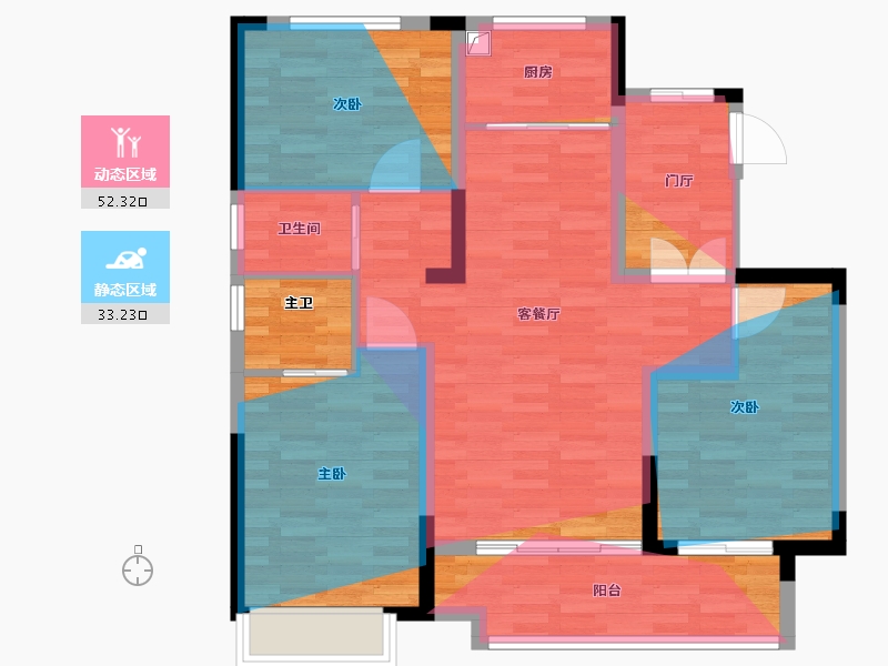 河北省-邢台市-泰实玺樾华府-89.01-户型库-动静分区