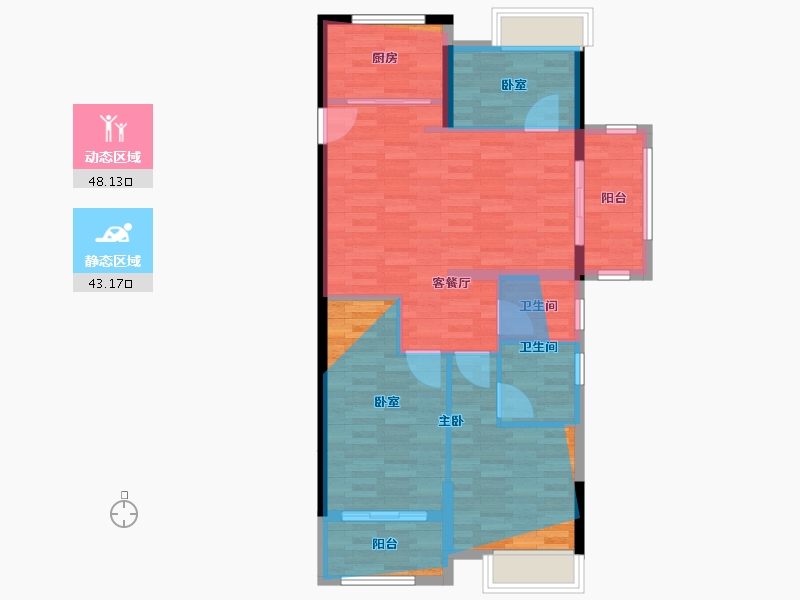 福建省-漳州市-璞樾丹霞-85.04-户型库-动静分区