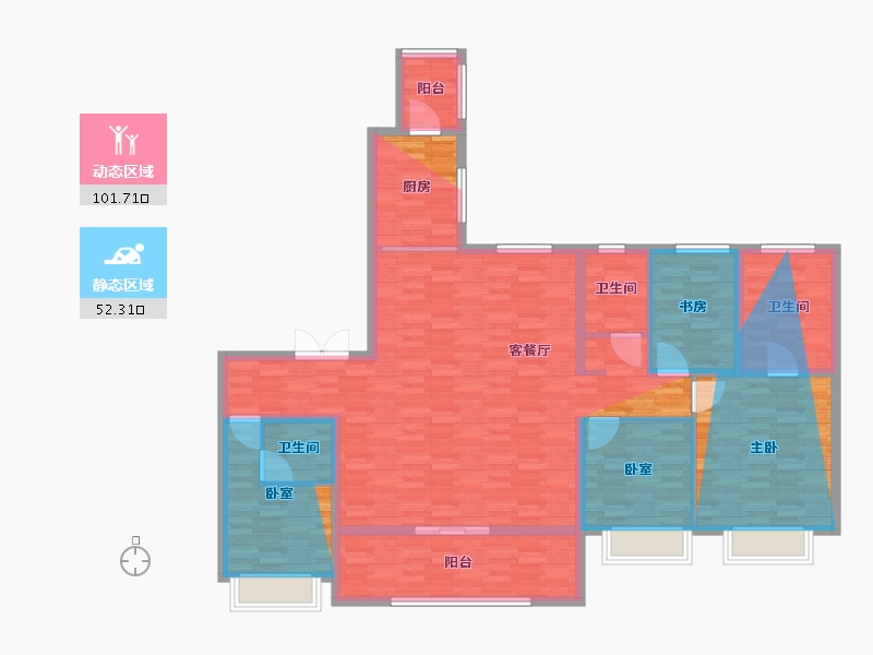 广东省-深圳市-鸿荣源·珈誉玖玺-142.83-户型库-动静分区