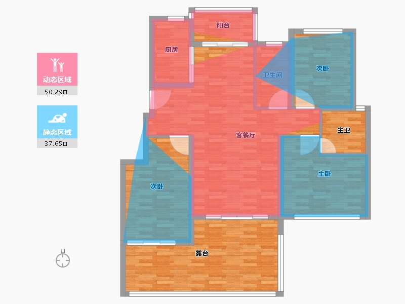 云南省-普洱市-云悦府-87.98-户型库-动静分区