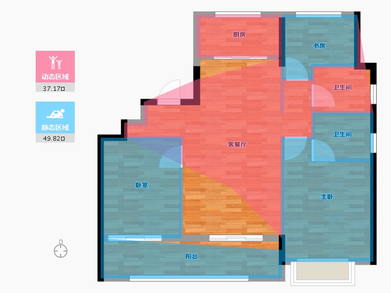 浙江省-湖州市-得力咏翎府-86.37-户型库-动静分区