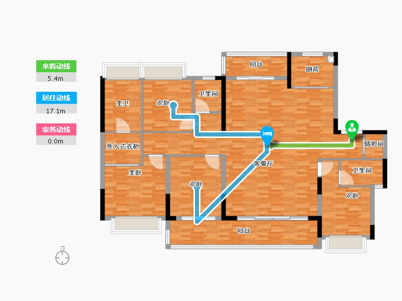 湖北省-荆州市-城发·寅宾苑-160.22-户型库-动静线