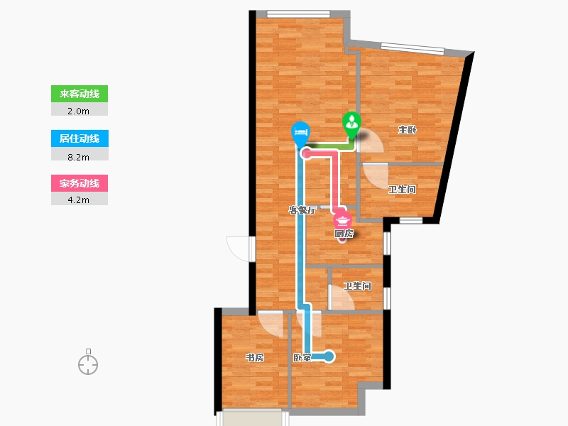 广东省-珠海市-IFC2期·琴澳湾1号T2-74.17-户型库-动静线