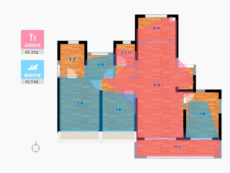 浙江省-台州市-蓝城·春风桂语-114.40-户型库-动静分区