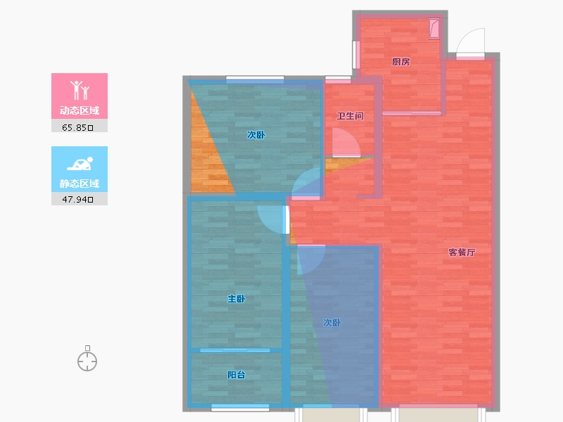 山东省-德州市-银龙中心广场-95.54-户型库-动静分区