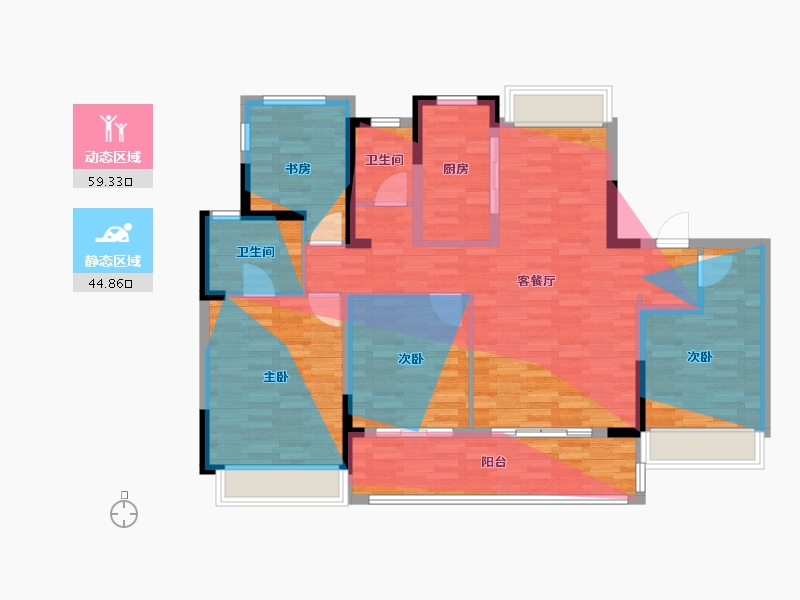 江苏省-苏州市-张家港中锐星公元-112.00-户型库-动静分区