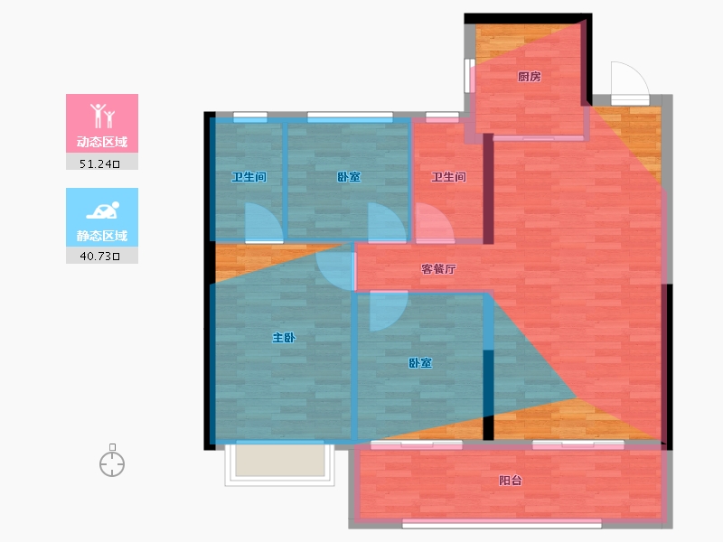 江苏省-苏州市-张家港中锐星公元-92.00-户型库-动静分区