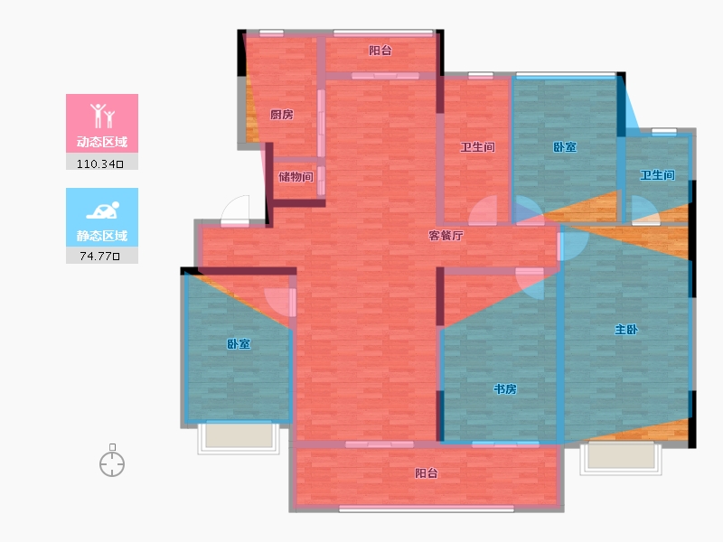 江苏省-连云港市-苍梧河滨花园-174.00-户型库-动静分区