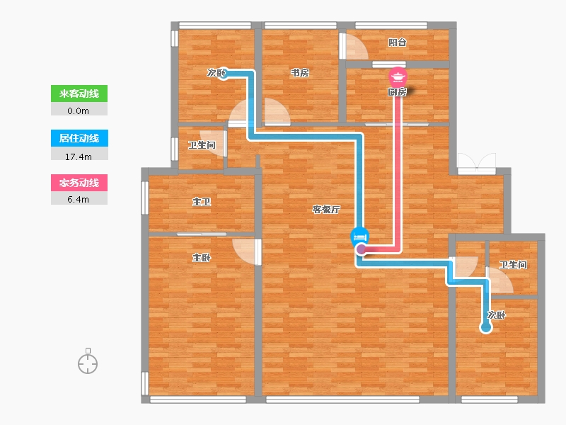 湖北省-武汉市-绿城·桂湖雲翠-133.64-户型库-动静线