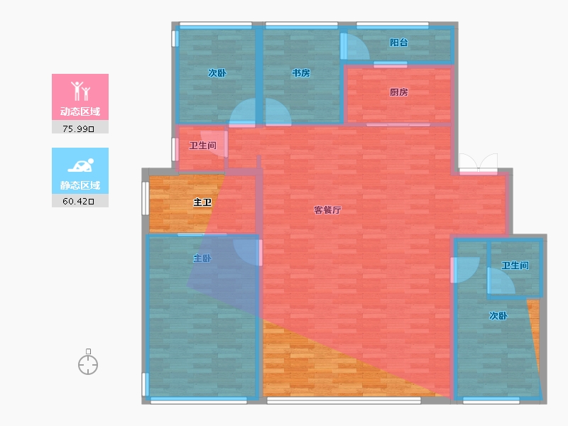 湖北省-武汉市-绿城·桂湖雲翠-133.64-户型库-动静分区