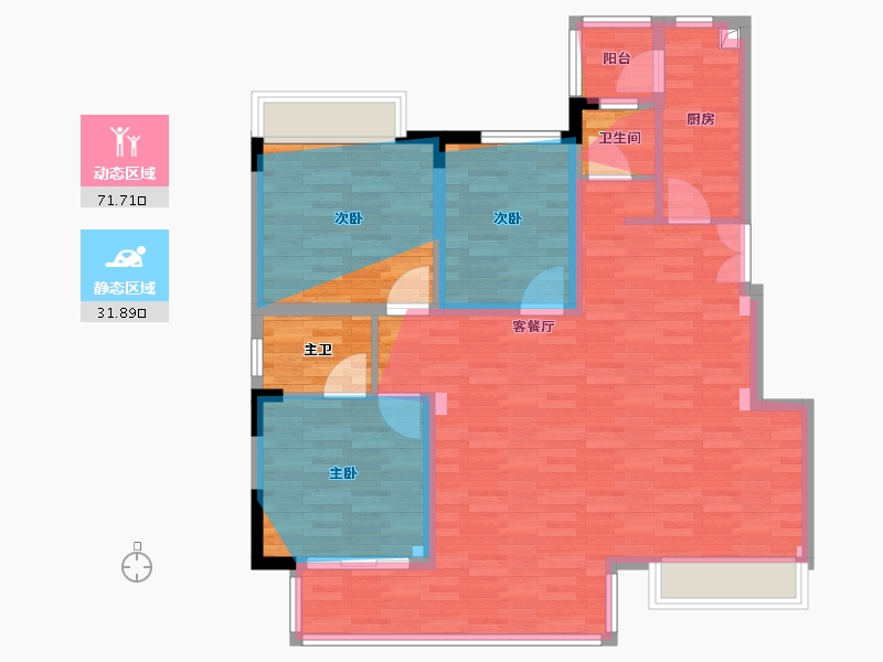 四川省-德阳市-金玉院子-103.29-户型库-动静分区