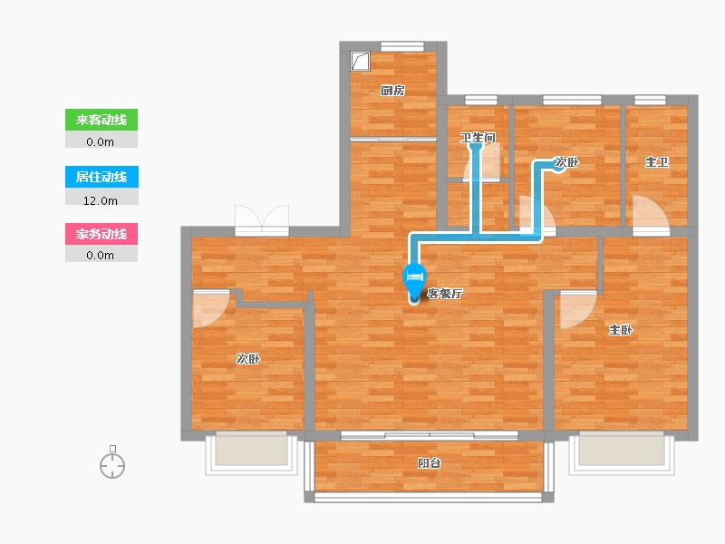 陕西省-榆林市-盛景博苑-89.58-户型库-动静线