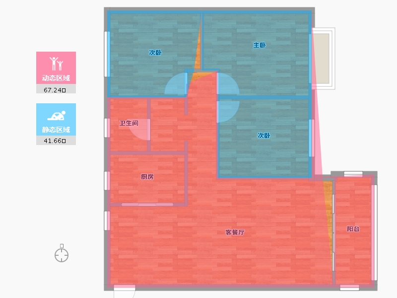 云南省-昆明市-银海国贸花园-96.77-户型库-动静分区