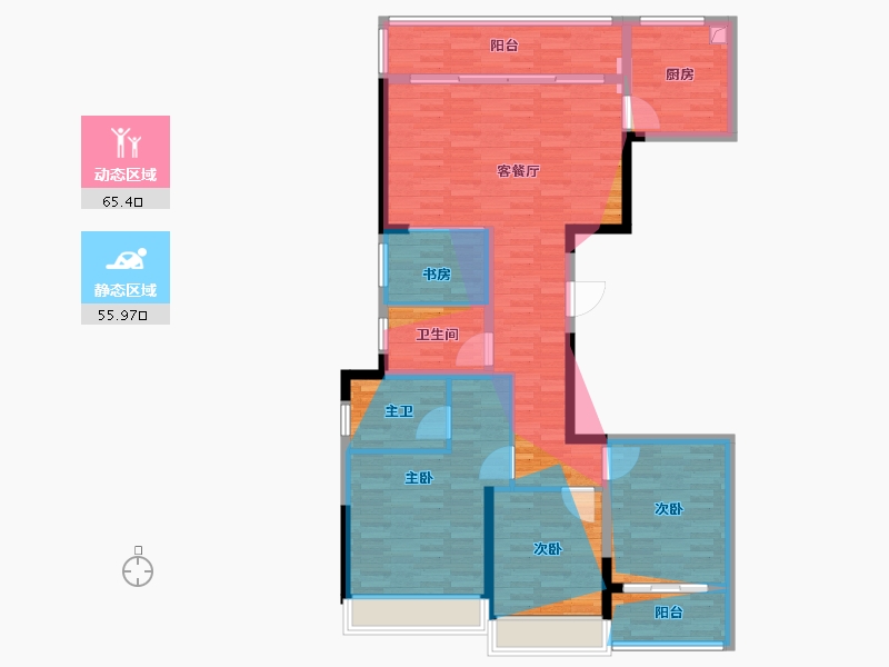 浙江省-台州市-华鸿天悦外滩-114.40-户型库-动静分区