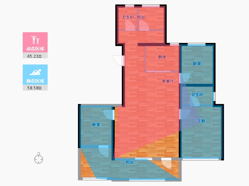 陕西省-西安市-中海·锦业元晟-118.73-户型库-动静分区