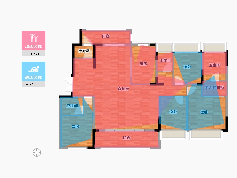 江苏省-苏州市-张家港中锐星公元-151.20-户型库-动静分区