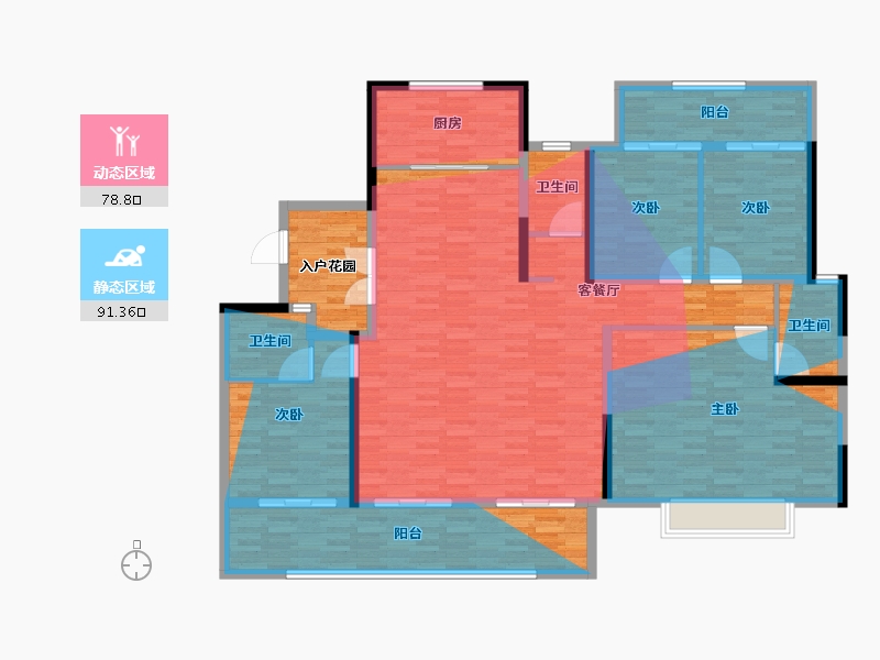 湖南省-长沙市-中建和悦宸光-182.46-户型库-动静分区