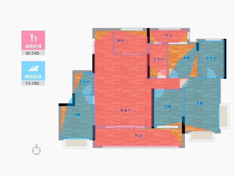 浙江省-杭州市-翠璟杭颂府-143.62-户型库-动静分区