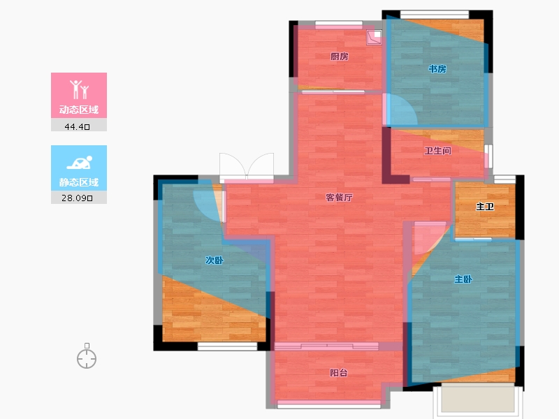 河北省-邢台市-泰实玺樾华府-74.94-户型库-动静分区