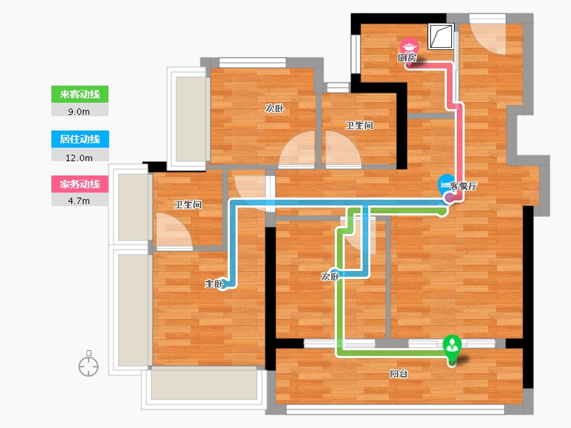 广东省-深圳市-中建·观玥-68.45-户型库-动静线