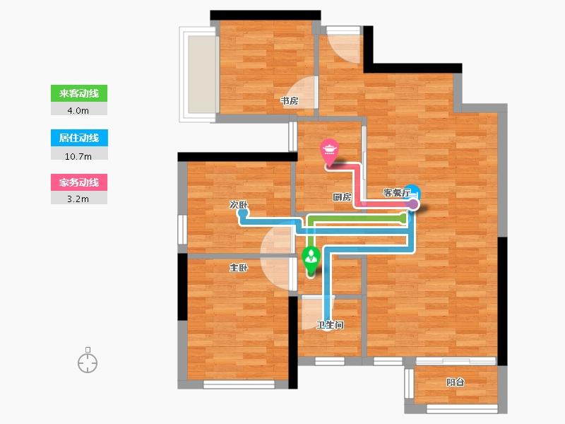 福建省-泉州市-永隆翡翠湾-64.95-户型库-动静线