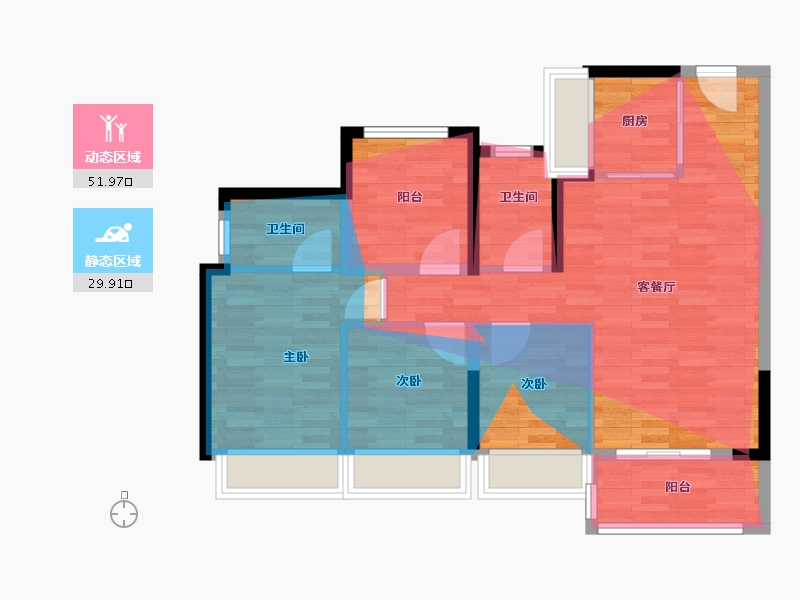 广东省-佛山市-顺控桂樾台-80.17-户型库-动静分区