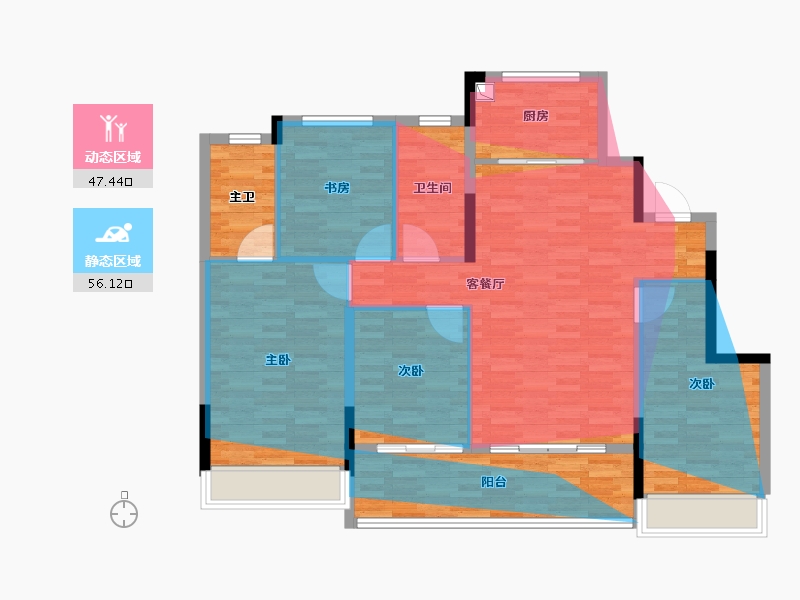 浙江省-杭州市-翠璟杭颂府-111.14-户型库-动静分区