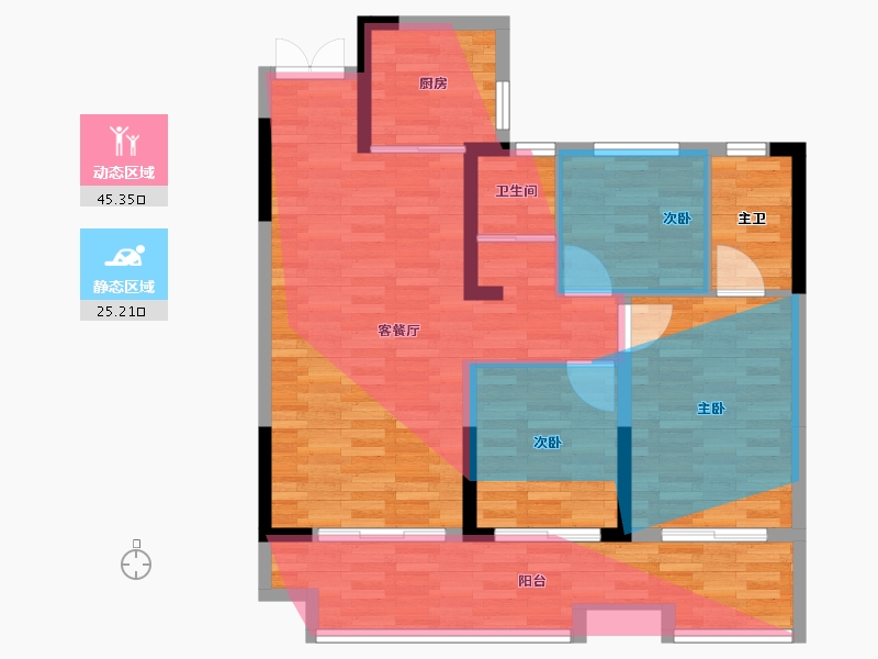 河南省-许昌市-龙誉雅居-87.54-户型库-动静分区