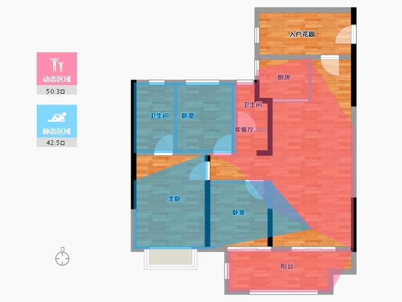 河南省-郑州市-万祥紫庐-92.50-户型库-动静分区