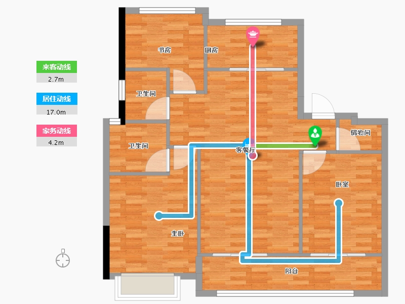 浙江省-湖州市-得力咏翎府-90.89-户型库-动静线