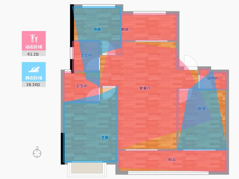 浙江省-湖州市-得力咏翎府-90.89-户型库-动静分区