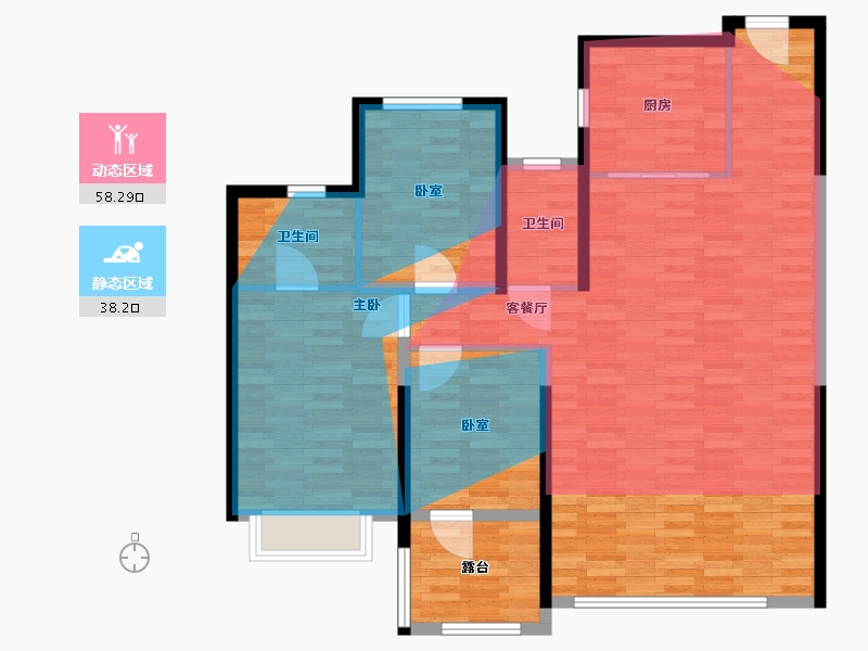 陕西省-西安市-中海·锦业元晟-105.89-户型库-动静分区