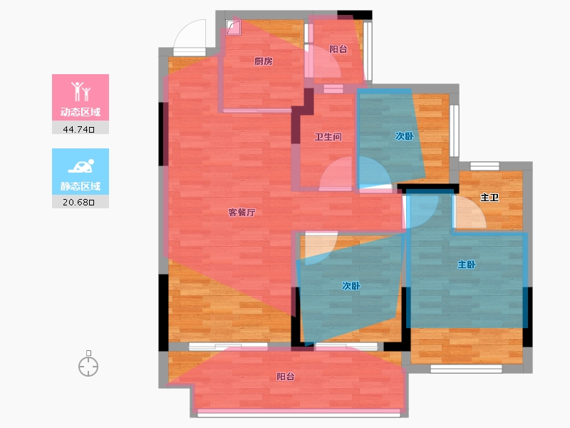 四川省-遂宁市-邦泰理想城-71.20-户型库-动静分区