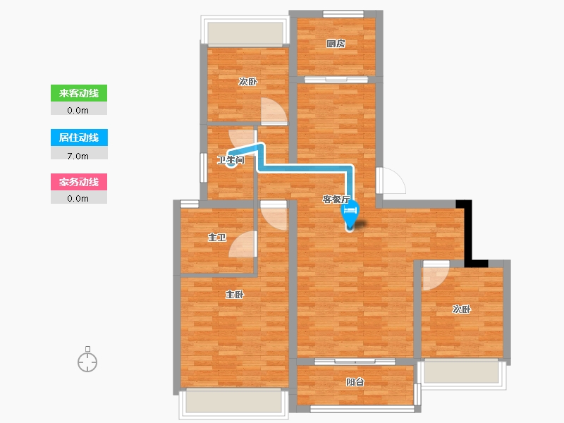 四川省-成都市-富元君庭-90.05-户型库-动静线