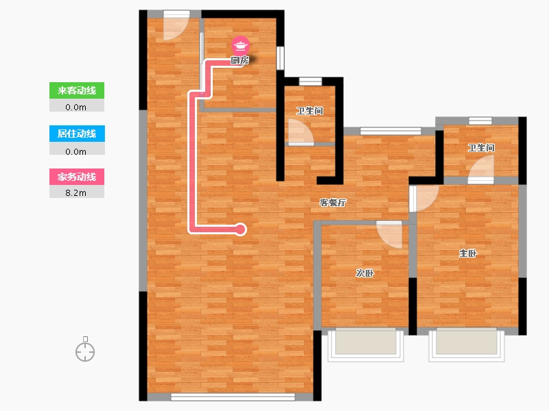 山西省-晋城市-华洋·春景新筑-96.00-户型库-动静线