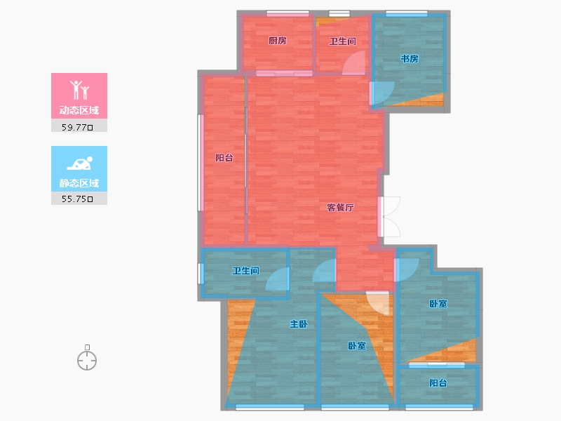 浙江省-绍兴市-天圣大越城-114.76-户型库-动静分区