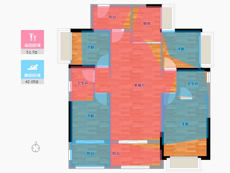 广东省-佛山市-融基齐家湖壹号-100.58-户型库-动静分区