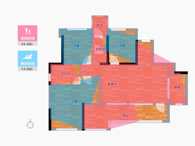 四川省-绵阳市-万向紫气东来-100.25-户型库-动静分区