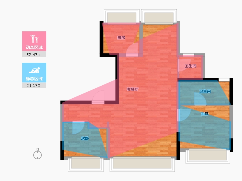 内蒙古自治区-呼和浩特市-云月湾-120.00-户型库-动静分区