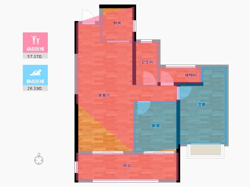 陕西省-延安市-邦泰·臻境-82.29-户型库-动静分区