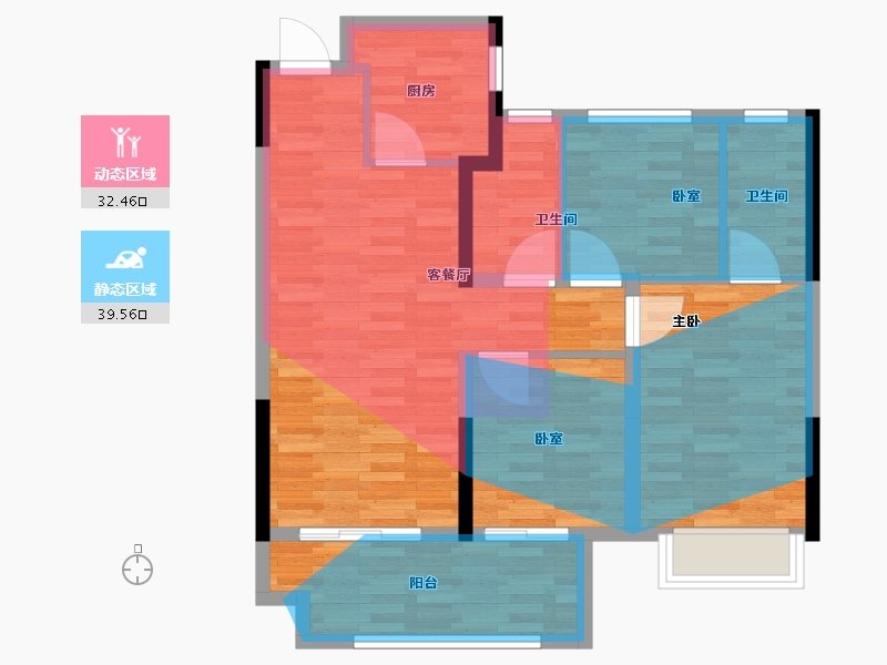 河南省-郑州市-万祥紫庐-78.07-户型库-动静分区