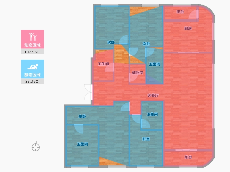 上海-上海市-上海绿城外滩兰庭-199.20-户型库-动静分区