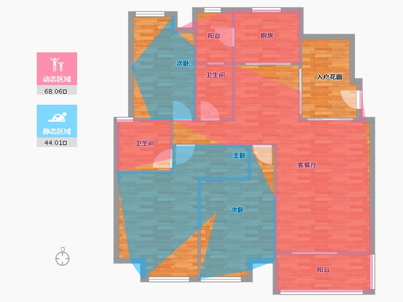 广东省-佛山市-中海万锦豪园-121.58-户型库-动静分区