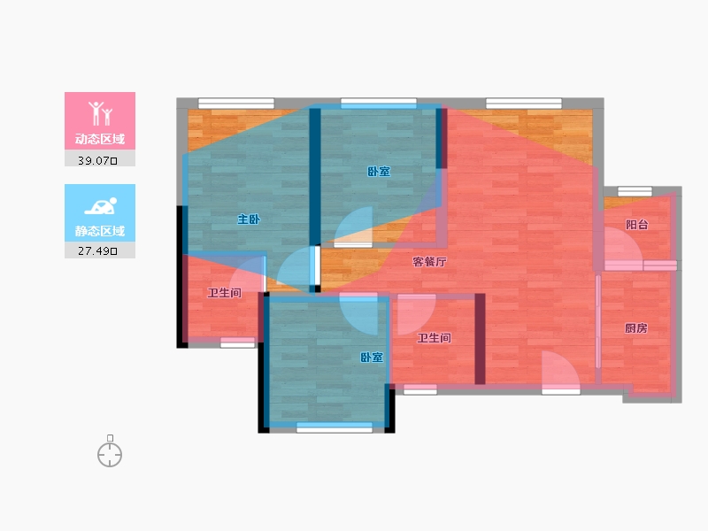 四川省-泸州市-阳光状元府-64.60-户型库-动静分区