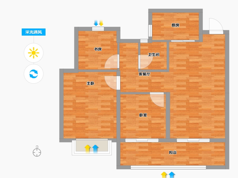 浙江省-绍兴市-和樾府-80.00-户型库-采光通风