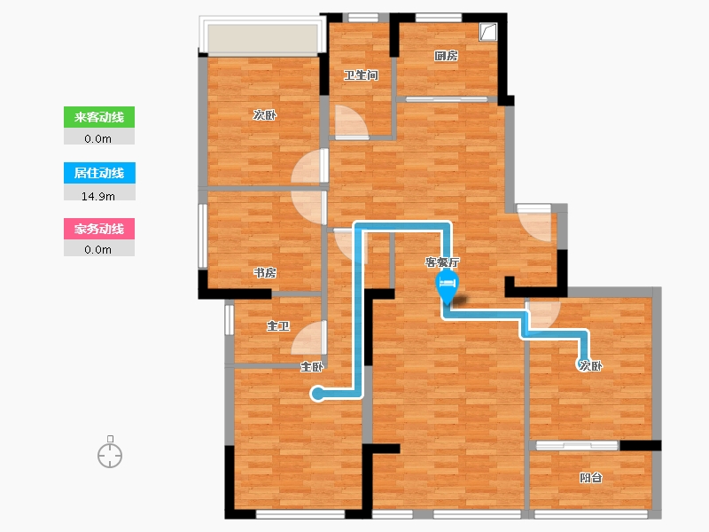 浙江省-杭州市-观瀚雅居-150.00-户型库-动静线