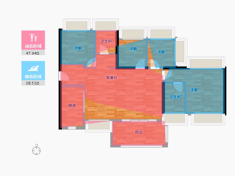 广东省-深圳市-远洋城-86.40-户型库-动静分区