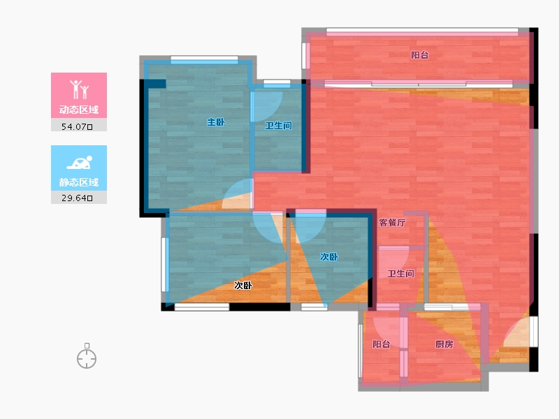 四川省-绵阳市-万向紫气东来-87.91-户型库-动静分区