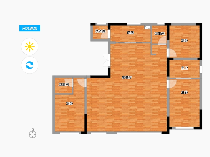 吉林省-长春市-万龙府-138.00-户型库-采光通风